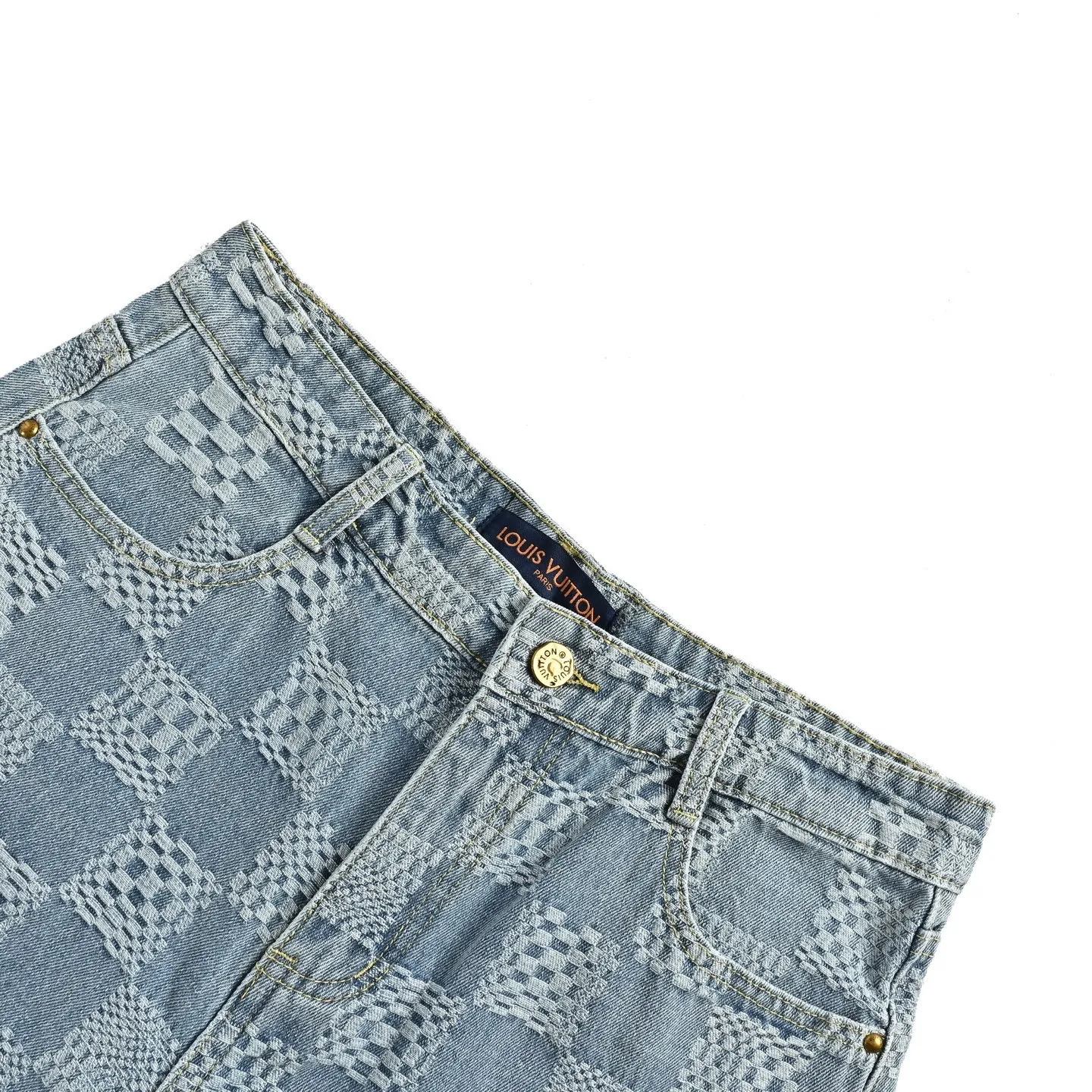 Louis Vuitton/Louis Vuitton checkerboard suit denim shorts